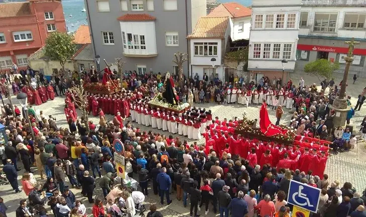 Procesion do Santo Encuentro na Semana Santa de Fisterra