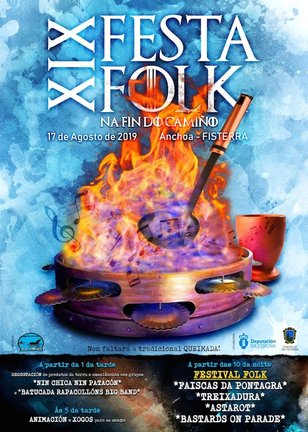 Cartel da Festa Folk na Fin do Camino Fisterra 2019