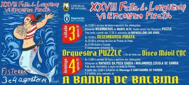 Festa Pirata e do Longueiron de Fisterra-Agosto 2019