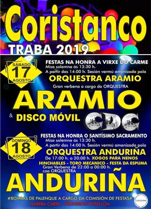 Festas de Coristanco Traba agosto 2019