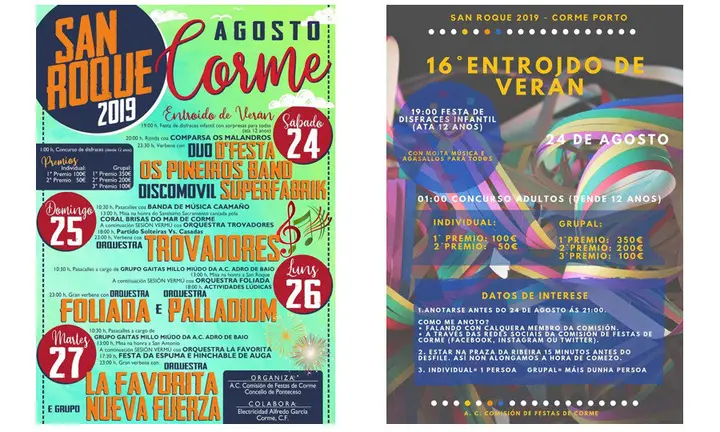 Festas de San Roque e Entroido de Veran de Corme 2019