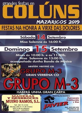 Festas de Coluns-Mazaricos setembro 2019