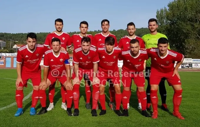 11 inicial do Sof&aacute;n no partido ante o Noia. Foto Luis Gonz&aacute;lez