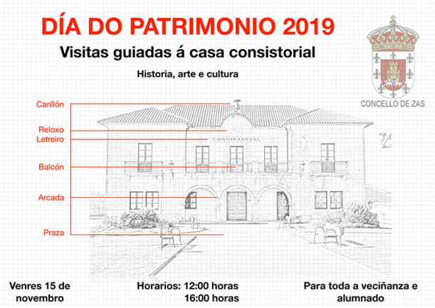 Cartel do Día do Patrimonio 2019 en Zas