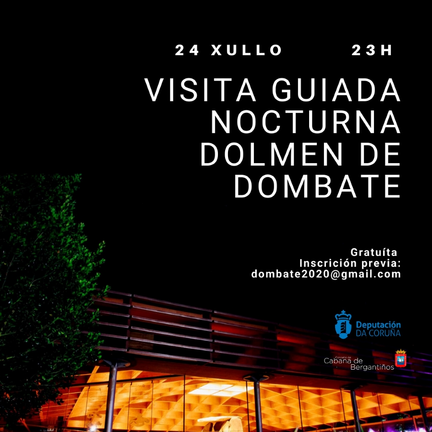Cartel visita guiada ao dolmen de dombate nocturno