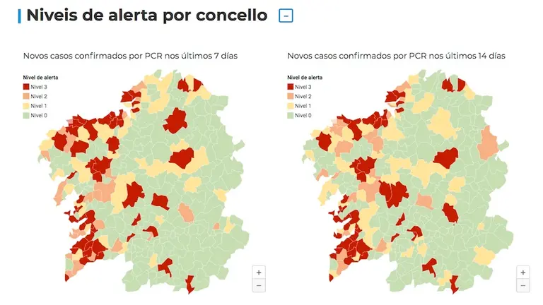 Mapa de Covid Galicia 07-11-2020