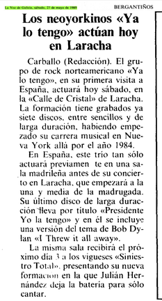 Yo la Tengo ena Laracha