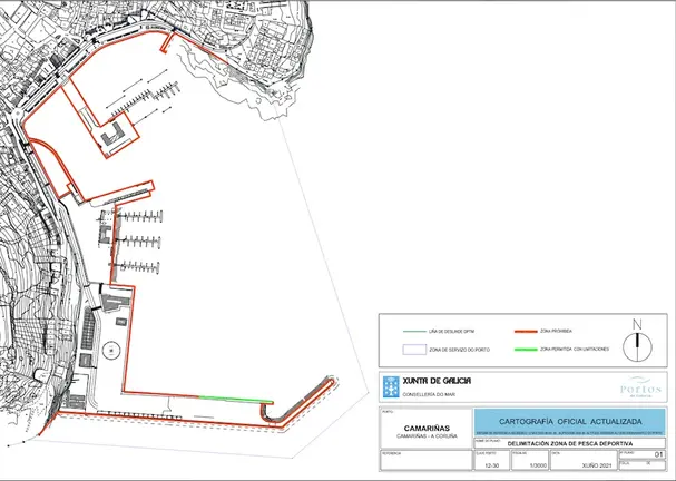 Restricions no porto de Camarinas para a pesca recreativa