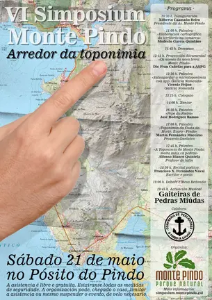 Cartel con programa do VI Simposium Monte Pindo 2022 copia