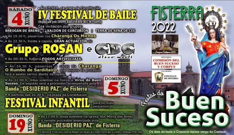 cartaz festa Buen Suceso Fisterra 2022
