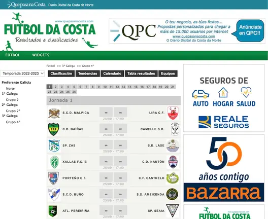 Calendario 3 galicia 22-23 futboldacosta