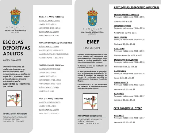 Actividades deportivas Malpica 22-23