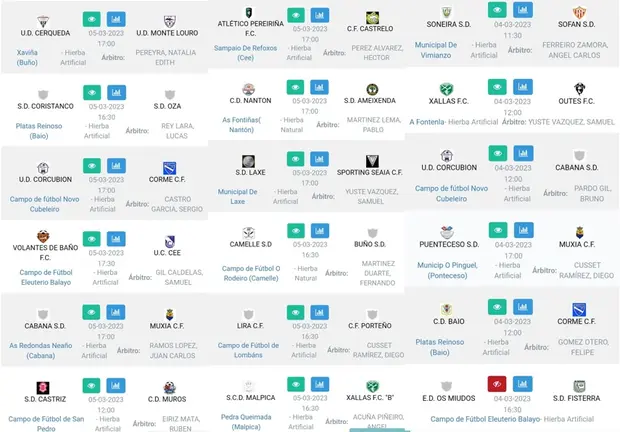 designacions arbitrais sen arbitros da costa