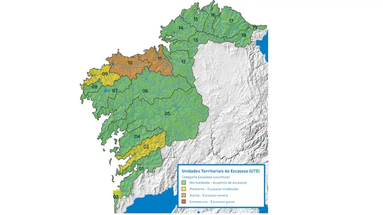 Mapa da aleta por seca Galicia-Outubro 2023
