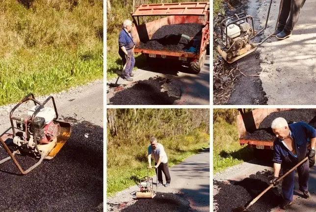 Tarefas de bacheo no Concello de Muxia