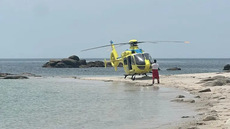 Helico medicalizado de Santiago en Carnota