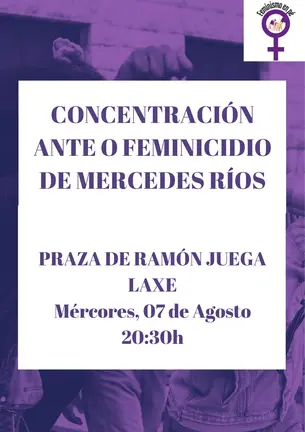 Concentracion contra o asasinato machista en Laxe