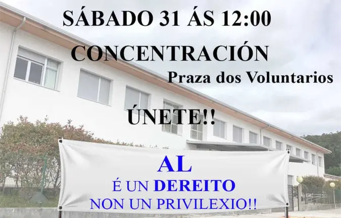 Concentracion contra recortes ensino laxe