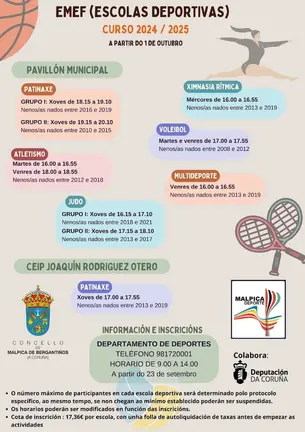 actividades Malpica-Escolas Deportivas Nenos 24-25