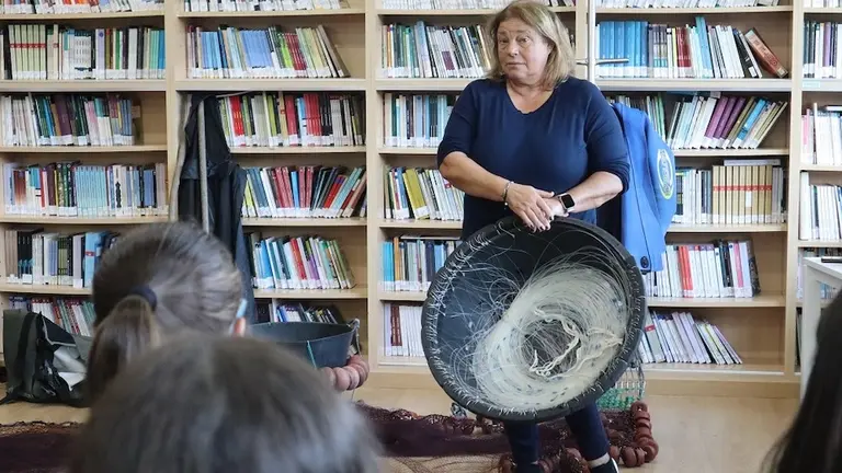 A redeira Angeles Mille no IES de Baio