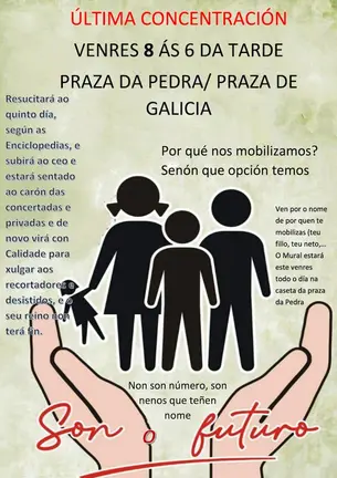 Concentracion comunidade escolar de Carnota