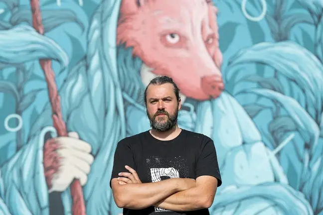 Mou pintou mural Arte no Camino en dumbria_TAKO