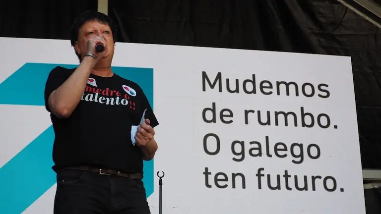 Xurxo Souto na manifestaci&oacute;n do pasado 17N