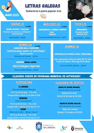 Cartel Programa Letras Galegas Laracha 2025