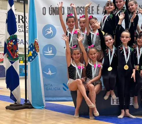 Alevín Promoción campionas galegas Ritmica Carballo