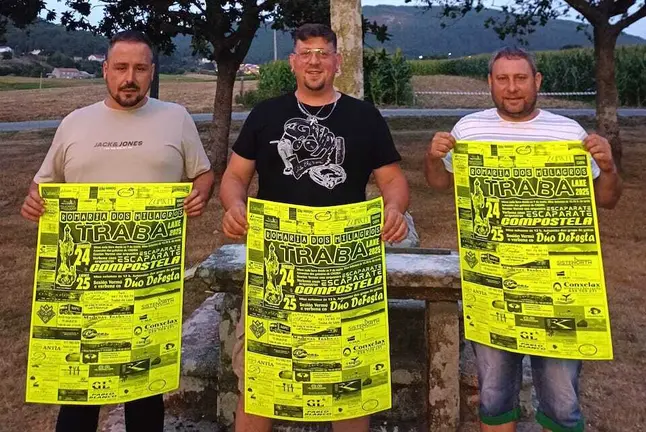 Diego Mouzo, José Carlos Figueiras e Javier Trillo COmision Festas de Traba