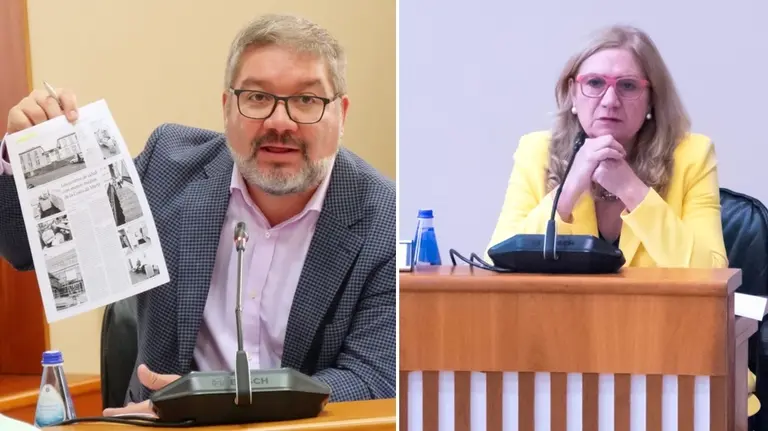 Oscar Insua e Encarna Amigo na Comision de Pesca do Parlamento