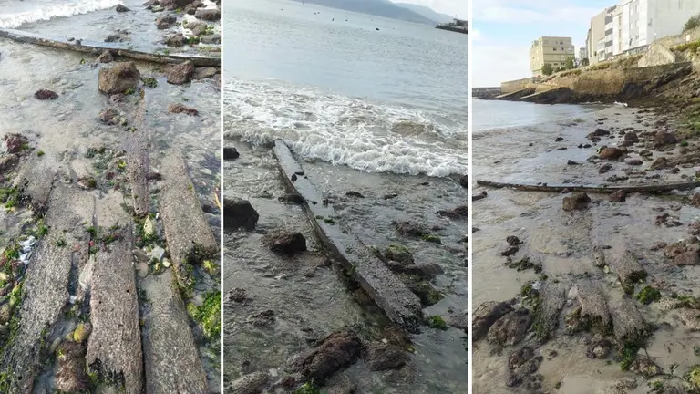 Tablons do Pecio da Arnela ciscados por Corme 