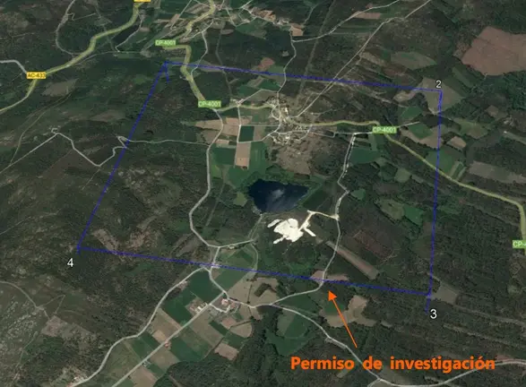 Mapa da mina de Coens