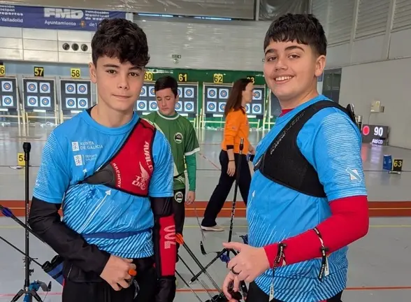 Nico Soto e Iago Rellan no Campionato de Espana de Tiro con Arco