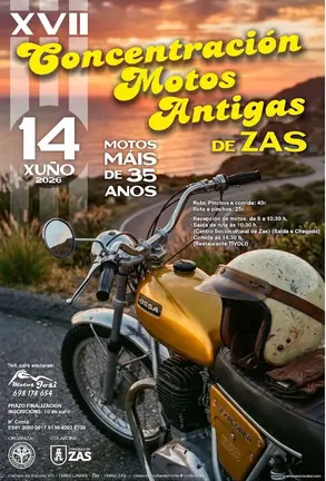 CARTEL ZAS - O Concello de Zas acolle o domingo 14 de xuño a XVII Concentración de Motos Antigas