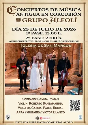 O grupo Alfolí presenta o seu concerto de música antiga&nbsp;na Igrexa de San Marcos de Corcubión