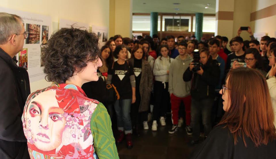Rosaura Romo na inauguracion da Mostra Xeitos de Ver en Carballo