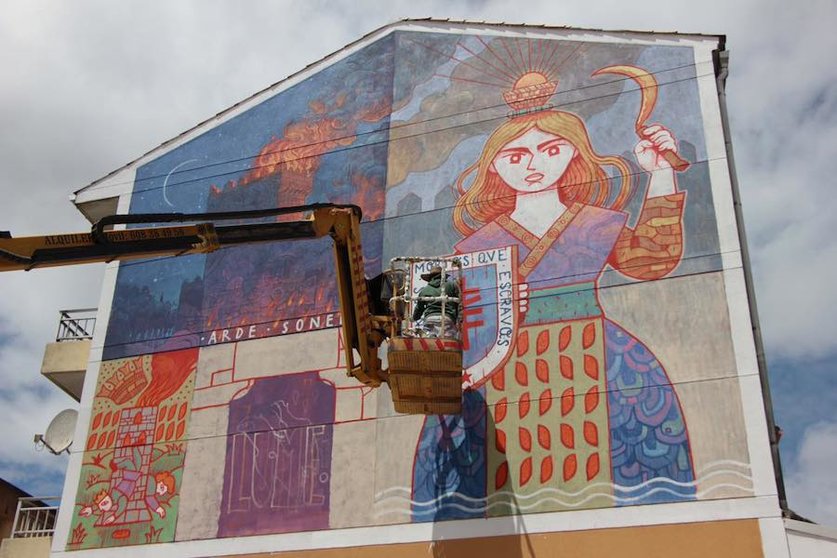 Novo mural en Vimianzo de Cesta na Cachola