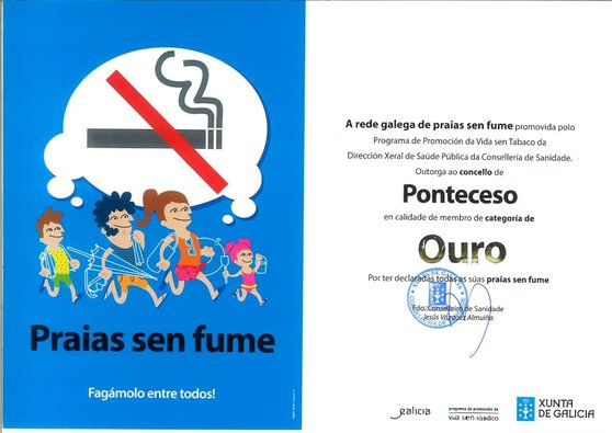 Ponteceso, membro de outro da rede galega de praias sen fume