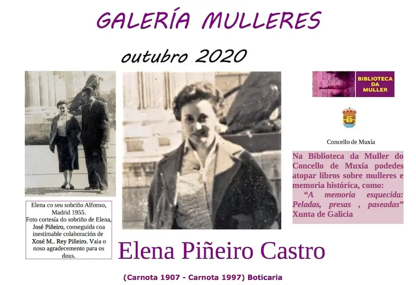 A boticaria de Carnota Elena Piñeiro Castro na Galeria Mulleres de Muxia