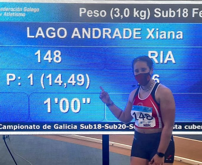 Xiana Lago Andrade Record Galego Lanzamento de Peso