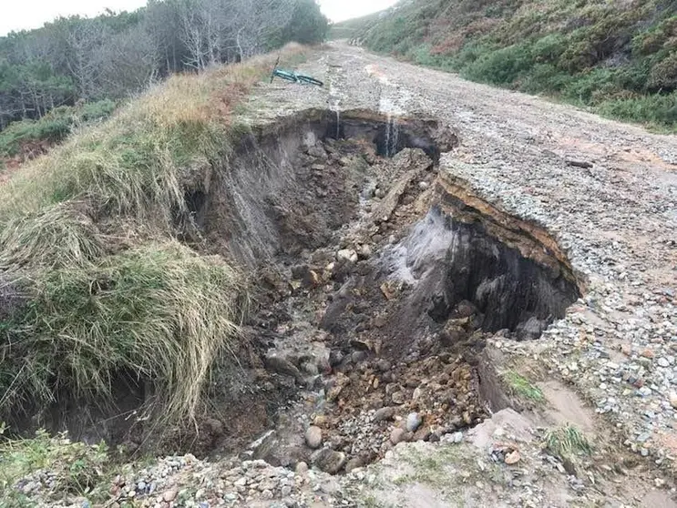 Estado da pista de Reira dende o temporal de novembro-Foto-Marite Tedin