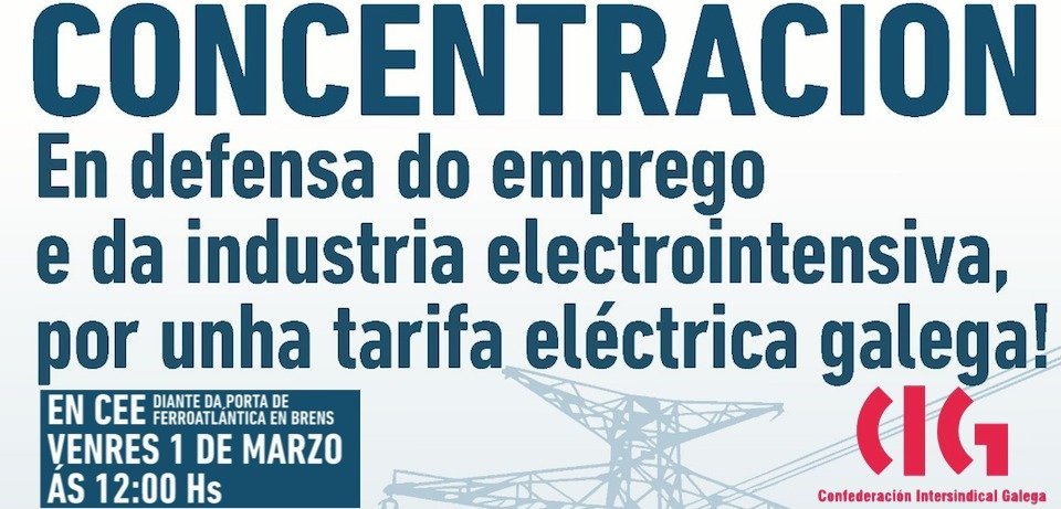 Concentracion da CIG por unha Tarifa Electrica