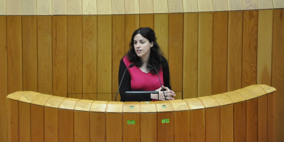 A parlamentaria do BNG Noa Presas no Parlamento Galego