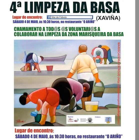 Limpeza da Basa Camarinas con Mariscadoras e Mar de Fabula