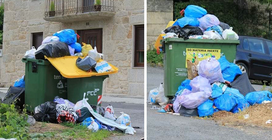 Lixo acumulado en Muros durante estes dias