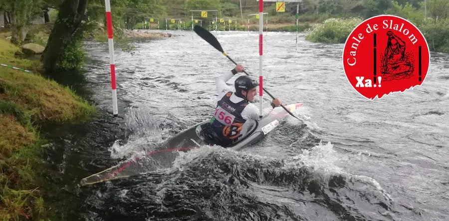 Brais Sanchez na Copa Galega de Slalom de Dumbria