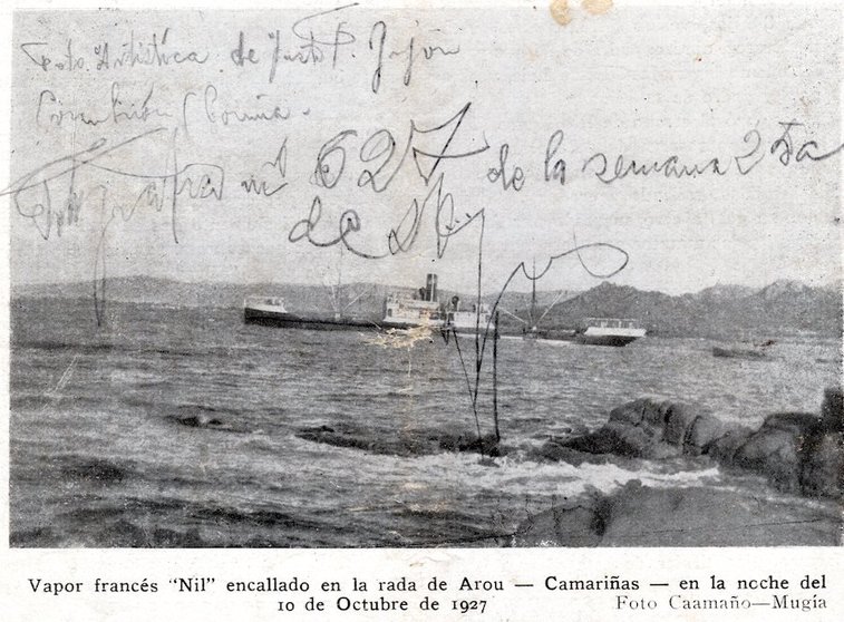 Naufraxio do vapor Nil en aguas de Camarinas en 1927- Foto de Ramon Caamano