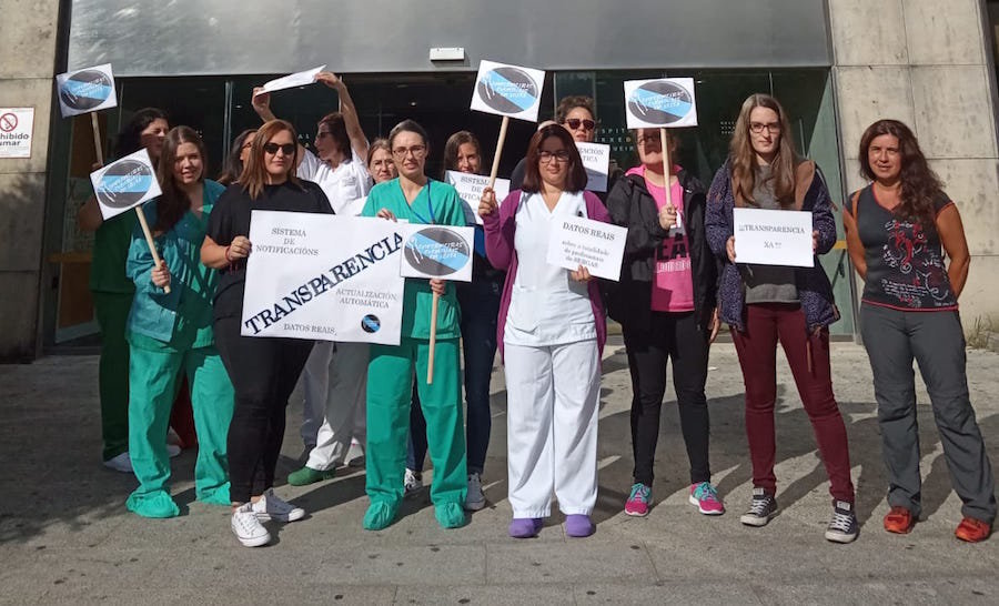 Enfermeiras en loita pola trasnparencia no HVdX
