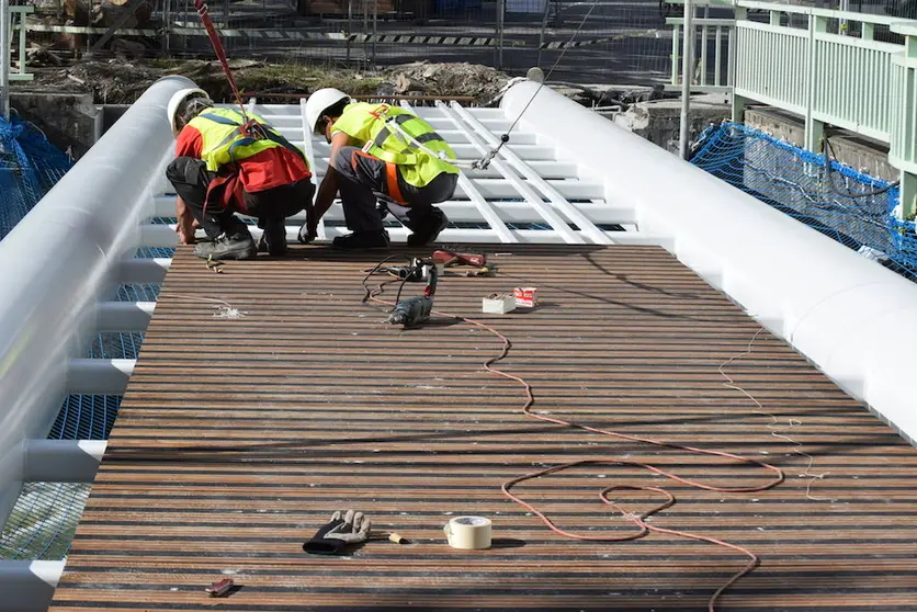 Instalacion da Plataforma de madeira na pasarela da fervenza do Ezaro-Foto-Jorge Castro